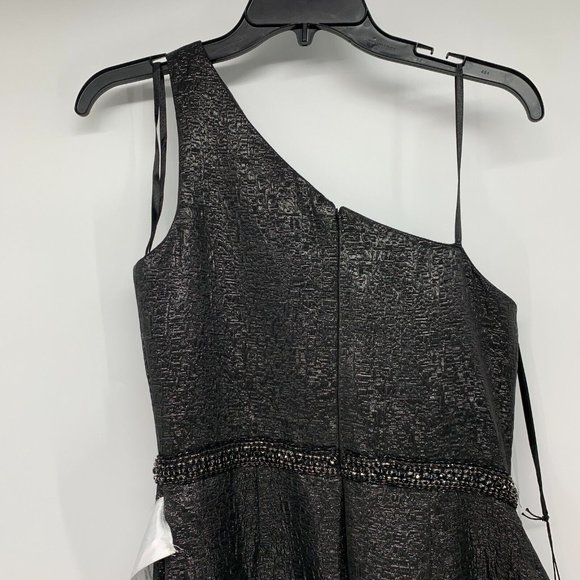 Mac Duggal Dress 66975 One Shoulder Metallic Ruffled Evening Gown - Picture 11 of 16